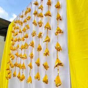 Yellow Tassel Cloth Hangings +Backdrop curtains Set