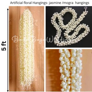 Artificial Jasmine/Mogra Hangings (pack of 10 strings ,5 ft long)