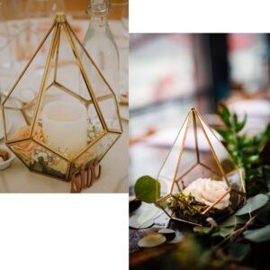 Geometric Terrariums / Glass metallic prisms -Wedding & Home decoration,Table decoration,Candle holder