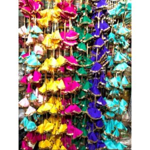 Silk fabric tassel hangings with golden gota lace ( Pack of 10 pc, colors available)