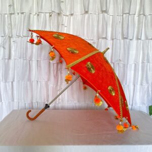 Velvet umbrella with golden gota work