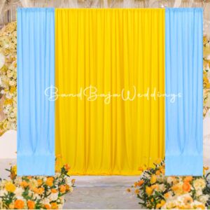 Backdrop curtain- Yellow & Sky Blue combo