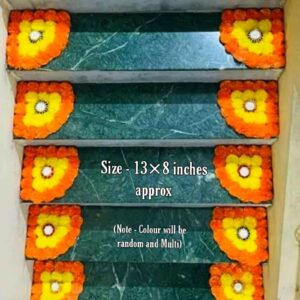 Staircase Floral Rangoli Mat Set (Pack of 12 mats)