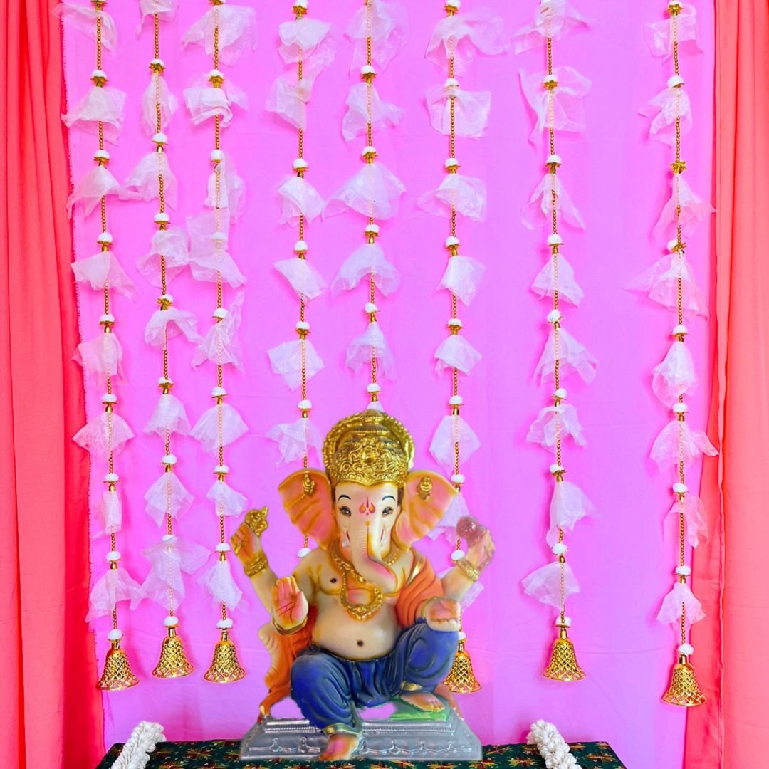Marigold Flower Hangings Backdrop For Ganesha Festival pack Of 8 marigold-flower-hangings-backdrop-for-ganesha-festival-pack-of-8