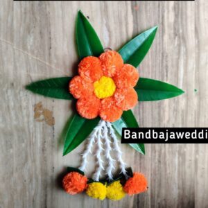 Artificial marigold flower jhumka hangings (Set of 6 pcs)