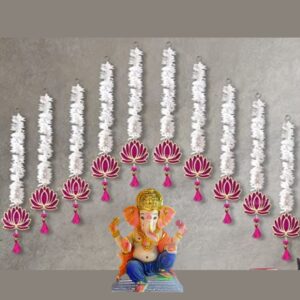 Jasmine and lotus backdrop decoration hangings (Pack of 10 hangings, 3ft long)