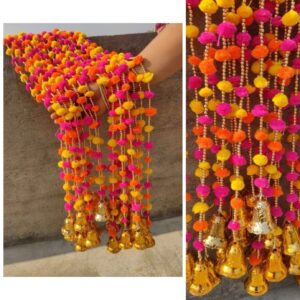 Multicolour pom pom hangings (5ft long ,10 pcs per pack)