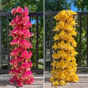 Golden Gota and Net Tassel hangings (Pack of 10 hangings, 6 ft long)