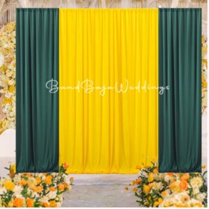 Backdrop curtain- Yellow & Dark green combo