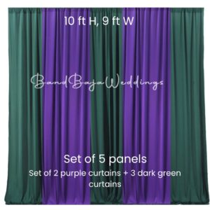 Backdrop curtain- Purple & dark green combo