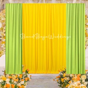 Readymade backdrop curtain- Yellow and light green