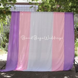 Pastel Backdrop curtain- White ,lavender & baby pink combo