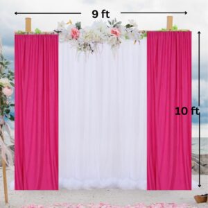 Backdrop curtain- Rani pink & White combo