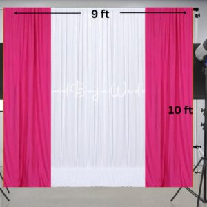 Backdrop curtain- Rani pink & White combo