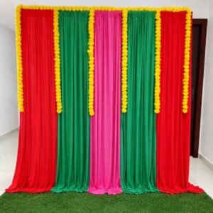 Mehndi backdrop curtains+ Props Full set