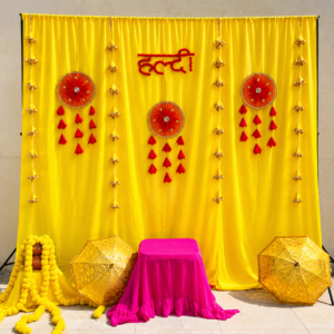 Haldi backdrop set: Props+ backdrop curtain
