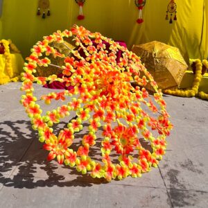 Floral yellow umbrella -Haldi Photoshoot