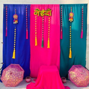 Mehndi Function Backdrop full set -Backdrop curtains +Props