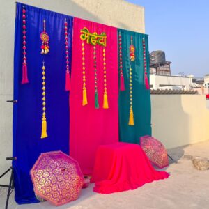 Mehndi Function Backdrop full set -Backdrop curtains +Props