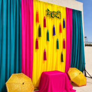 Complete mehndi tassels backdrop