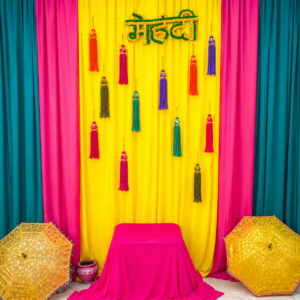 Complete mehndi tassels backdrop