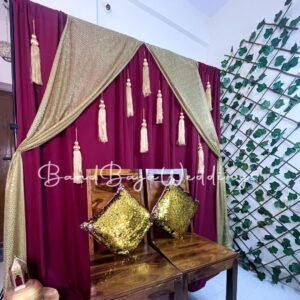 Maroon and gold royal backdrop decoration set