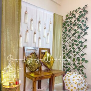 Beautiful white and golden backdrop decoration set