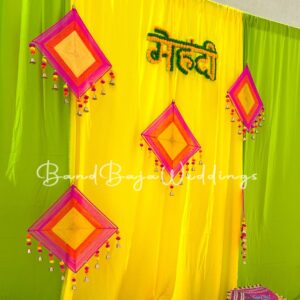 Mehndi decoration Kit (Backdrop curtains+Props)