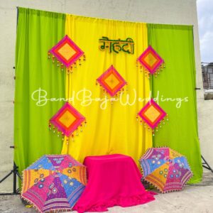 Mehndi decoration Kit (Backdrop curtains+Props)