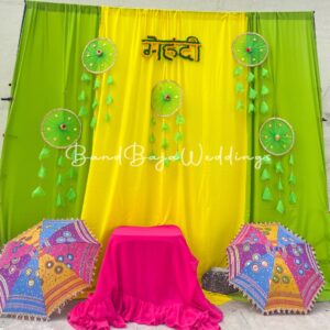 Mehndi decoration Kit (Backdrop Curtains+Props)