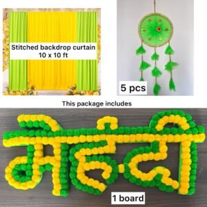 Mehndi decoration Kit (Backdrop Curtains+Props)