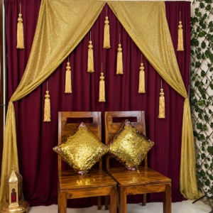 Maroon and gold royal backdrop decoration set