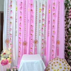 Beautiful paste pink backdrop decoration set (backdrop curtains+ Props set)