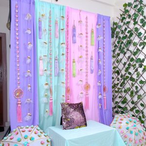 Pastel backdrop decoration (Backdrop curtains + Props)