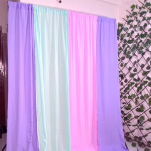 Pastel color combination backdrop curtain