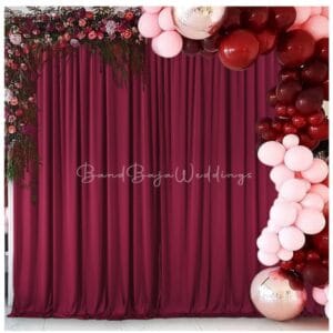 Maroon stitched backdrop curtain (10×10 ft)