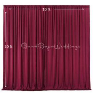 Maroon stitched backdrop curtain (10×10 ft)