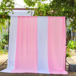 Baby pink and white backdrop curtains stitched (10 x 10 ft)