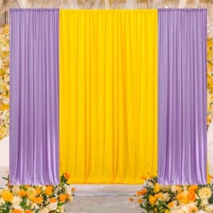 Haldi function backdrop cloth- yellow and lavender