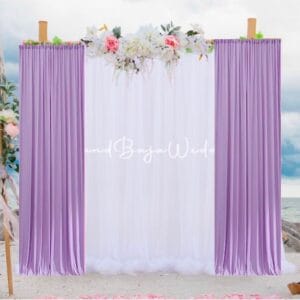 Pastel Backdrop curtain- White  & lavender combo