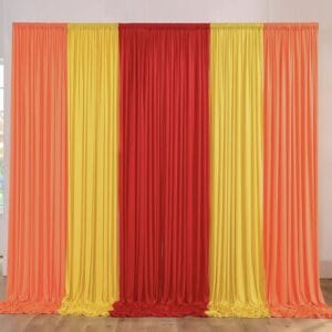 Backdrop curtain stitched- Red,yellow,orange