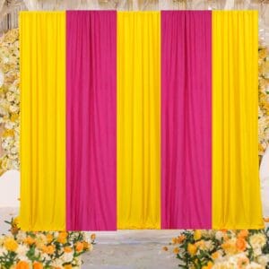 Yellow and rani pink backdrop curtain