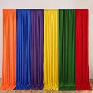Multicolour stitched backdrop curtain – Rainbow colours