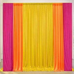 Backdrop curtain stitched- yellow, orange, pink