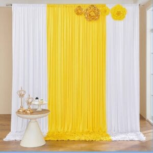 Backdrop curtain- Yellow & White combo