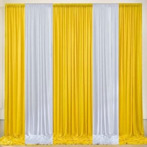 Haldi Backdrop curtain- Yellow & White combo