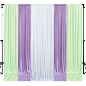 Backdrop curtain- white , pista green and lavender