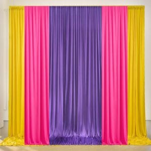 Backdrop Curtain( Purple, yellow, rani pink)