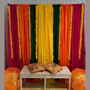 Multicolour backdrop curtain decor kit