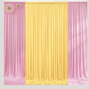 Pastel backdrop curtains – Pastel yellow & baby pink